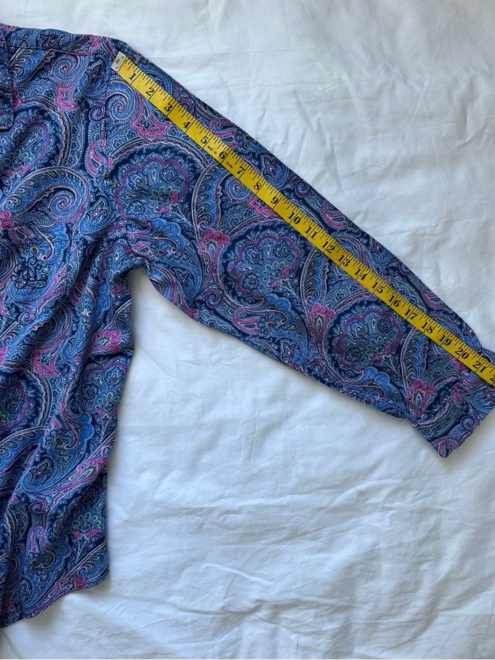 Ralph Lauren Pajamas 2-Piece Set Womens SZ XL Paisley Navy Pink EUC - Picture 7 of 13